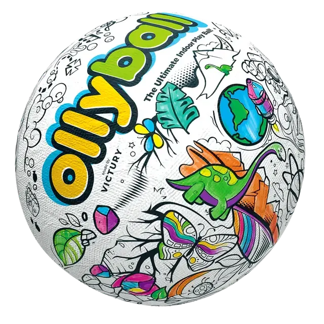 Ollyball indoor play ball with its colorful illustrated cover
