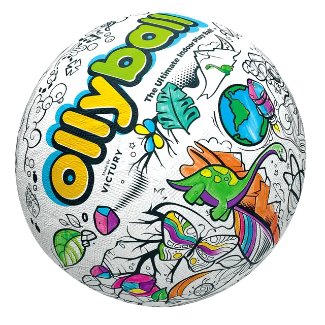 Ollyball indoor play ball with its colorful illustrated cover